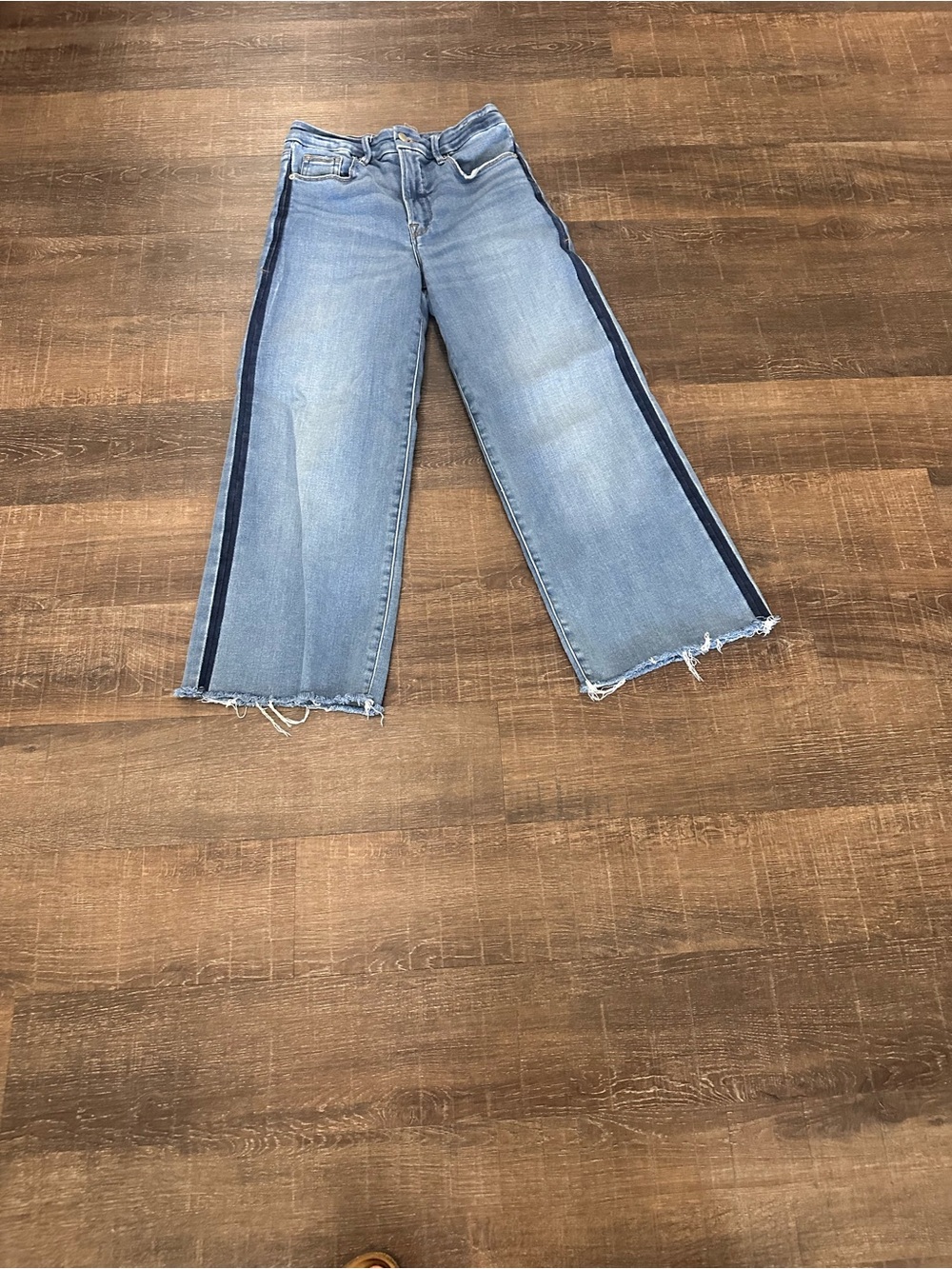 Good American Women's Good Waist Palazzo Crop Wide Leg Jeans Size 8/29
